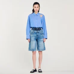 Bermuda En Jean à Double Ceinture