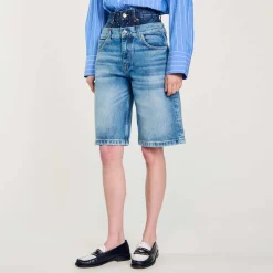 Bermuda En Jean à Double Ceinture
