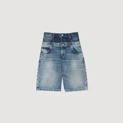 Bermuda En Jean à Double Ceinture