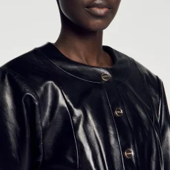Blouson En Cuir Glacé