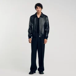 Blouson En Cuir Lisse