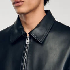 Blouson En Cuir Lisse