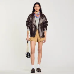 Blouson En Cuir Oversize