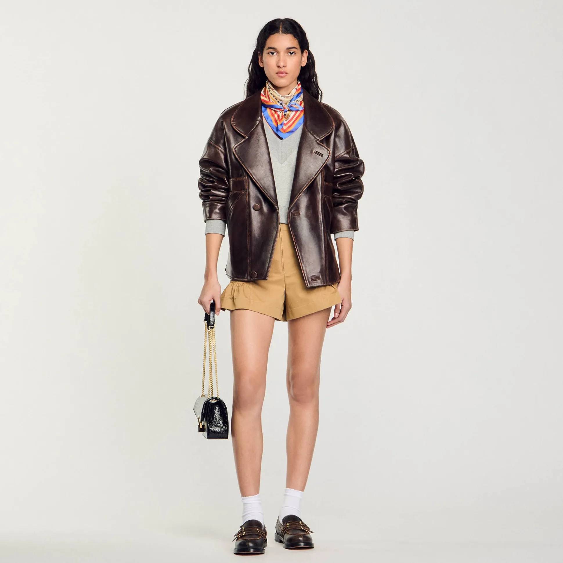 Blouson En Cuir Oversize