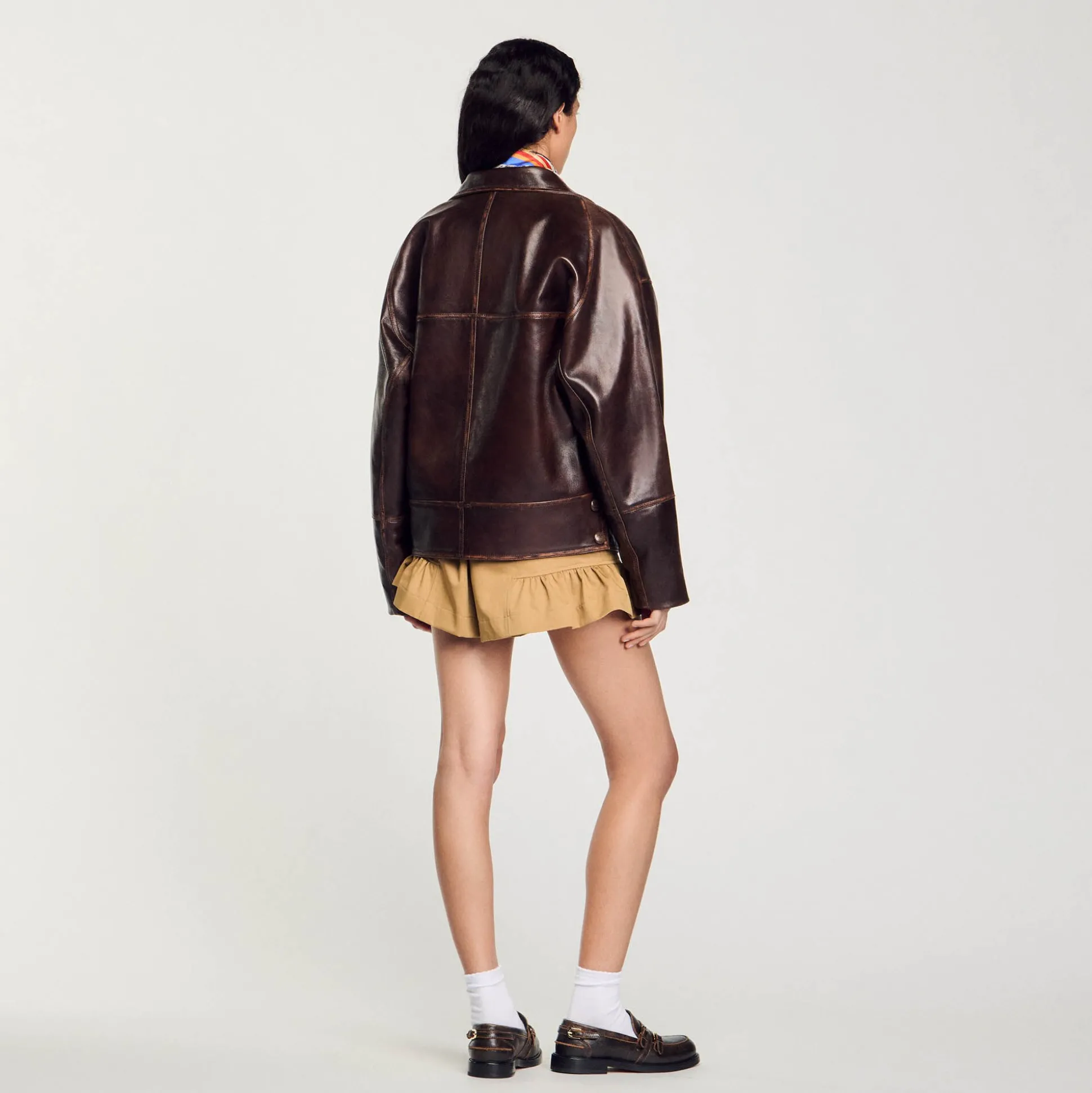 Blouson En Cuir Oversize