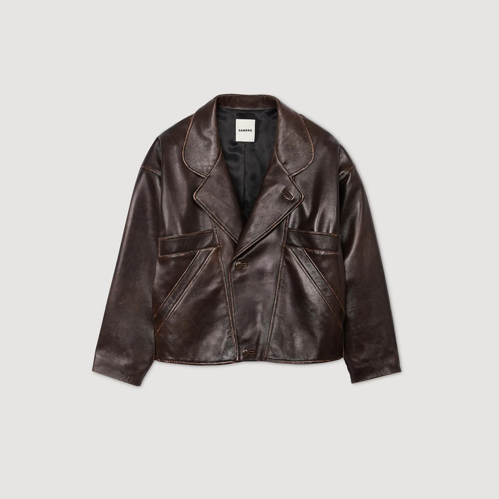 Blouson En Cuir Oversize