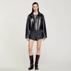 Blouson En Cuir Vieilli