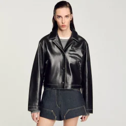 Blouson En Cuir Vieilli