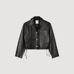 Blouson En Cuir Vieilli