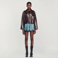 Blouson En Cuir Vieilli