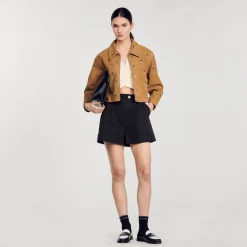 Blouson En Daim Orné De Studs