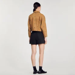 Blouson En Daim Orné De Studs
