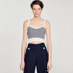 Brassière En Maille Rayée