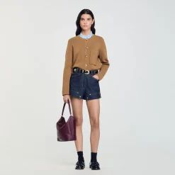 Cardigan à Col Volanté Amovible