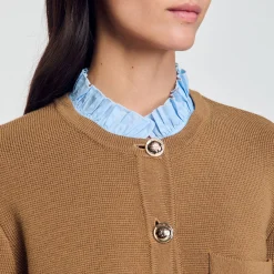 Cardigan à Col Volanté Amovible