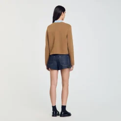 Cardigan à Col Volanté Amovible