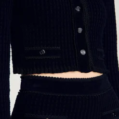 Cardigan Court En Maille Velours