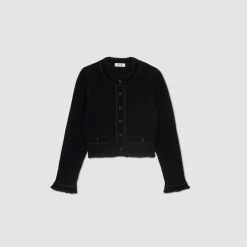 Cardigan Court En Maille Velours