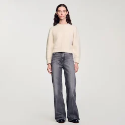Cardigan Court En Maille Duveteuse
