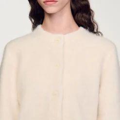 Cardigan Court En Maille Duveteuse