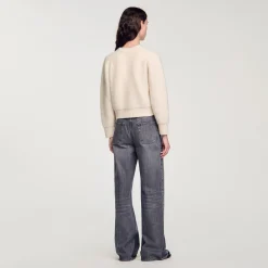Cardigan Court En Maille Duveteuse