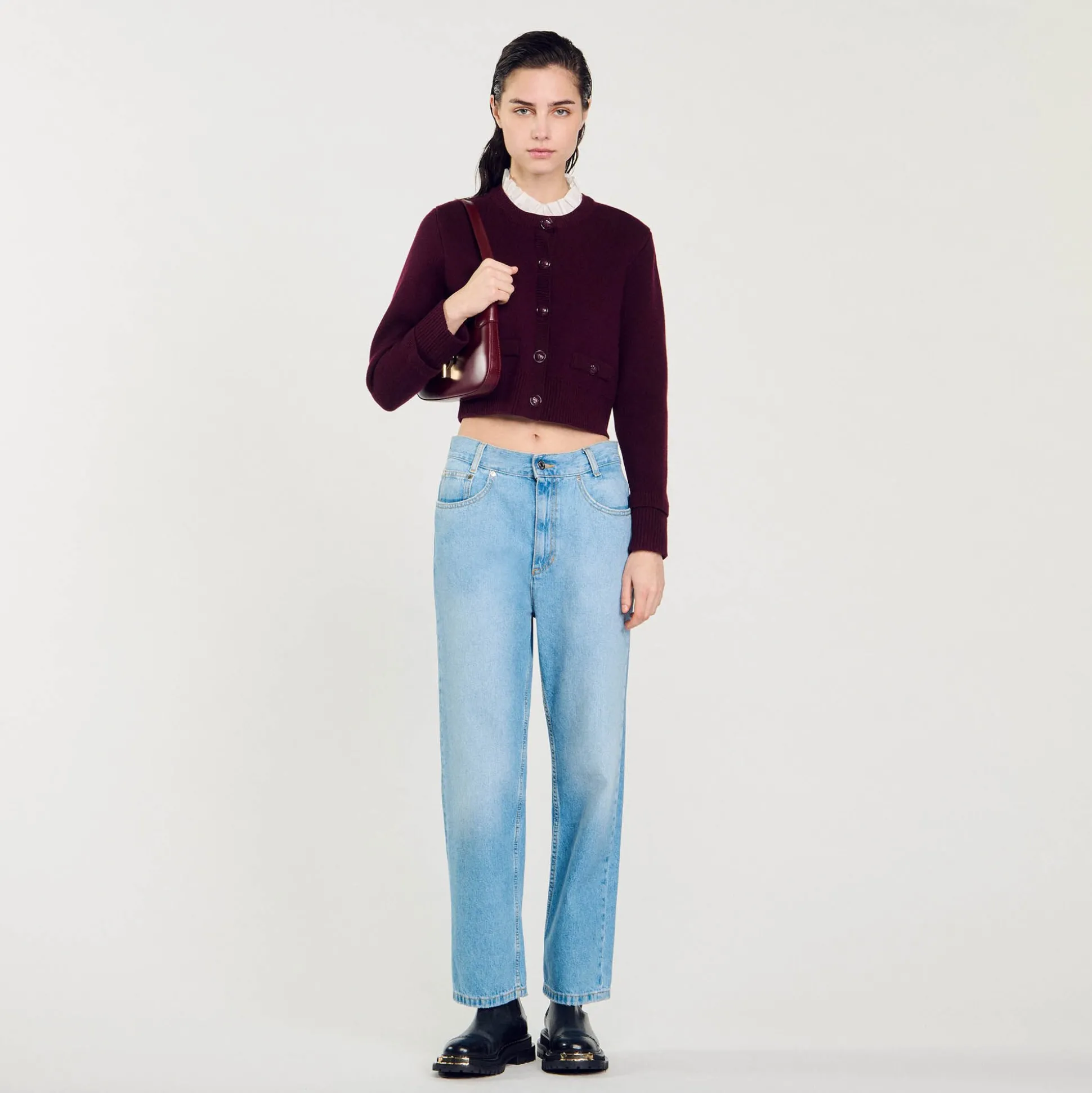 Cardigan En Maille à Col Amovible