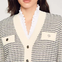Cardigan En Maille à Rayures