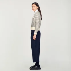 Cardigan En Maille à Rayures