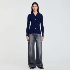 Cardigan En Maille Côtelée
