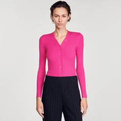 Cardigan En Maille Côtelée