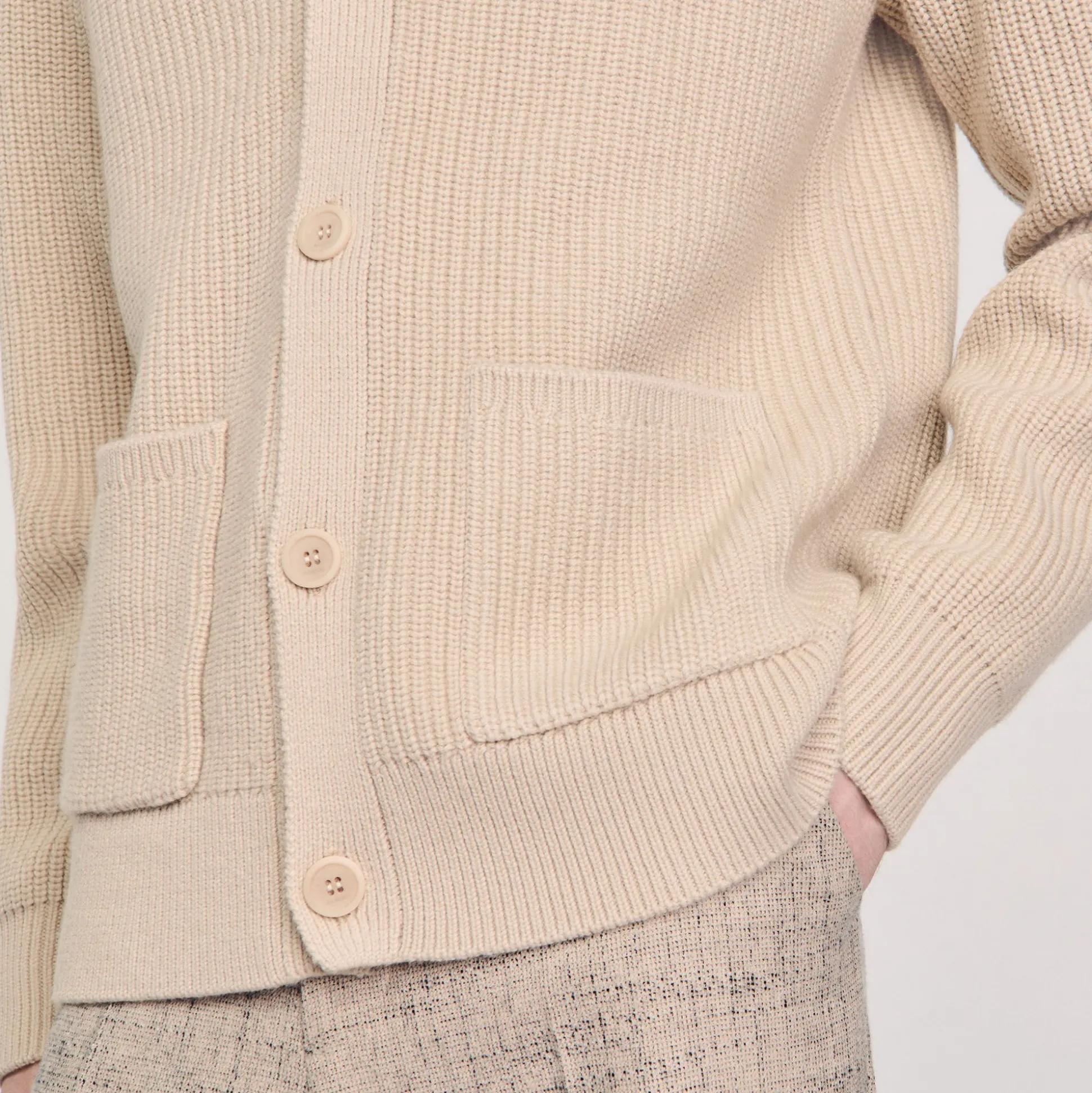 Cardigan En Maille Côtelée