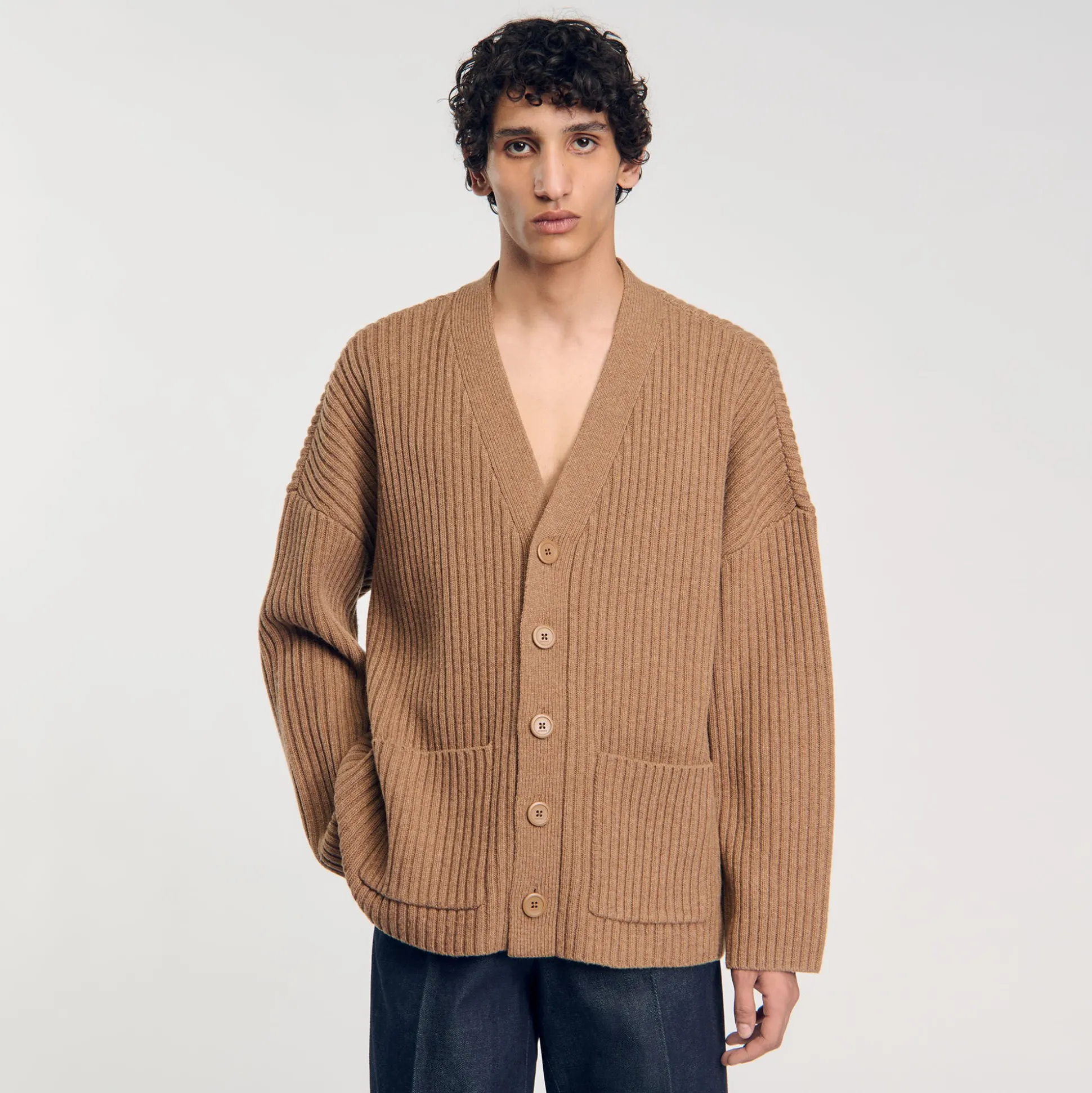 Cardigan Oversize à Côtes