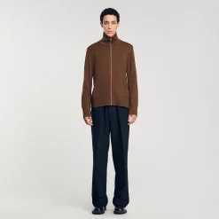 Cardigan Zippé En Laine