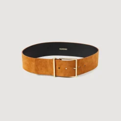 Ceinture Large En Croûte De Cuir