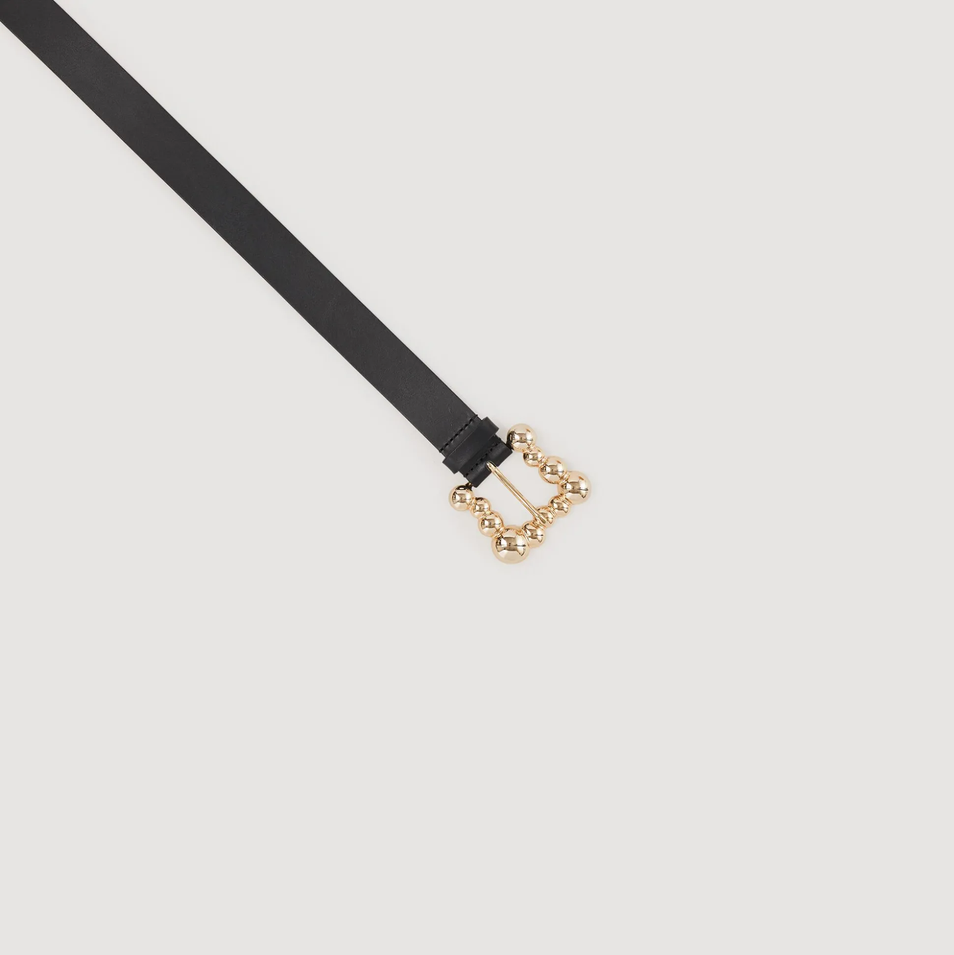 Ceinture Large En Cuir Et Boucle Carrée