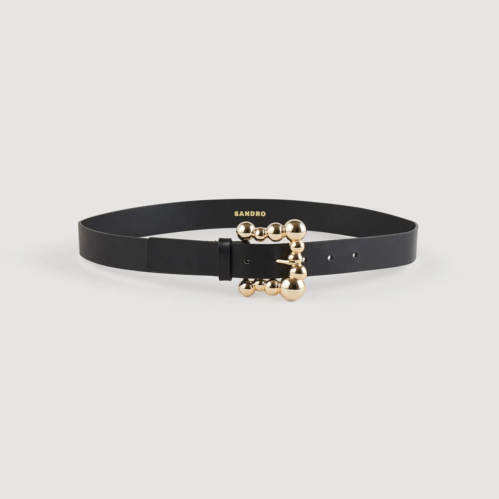 Ceinture Large En Cuir Et Boucle Carrée