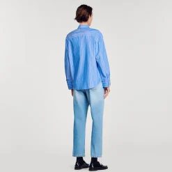 Chemise à Rayures Et Cœur Strassé