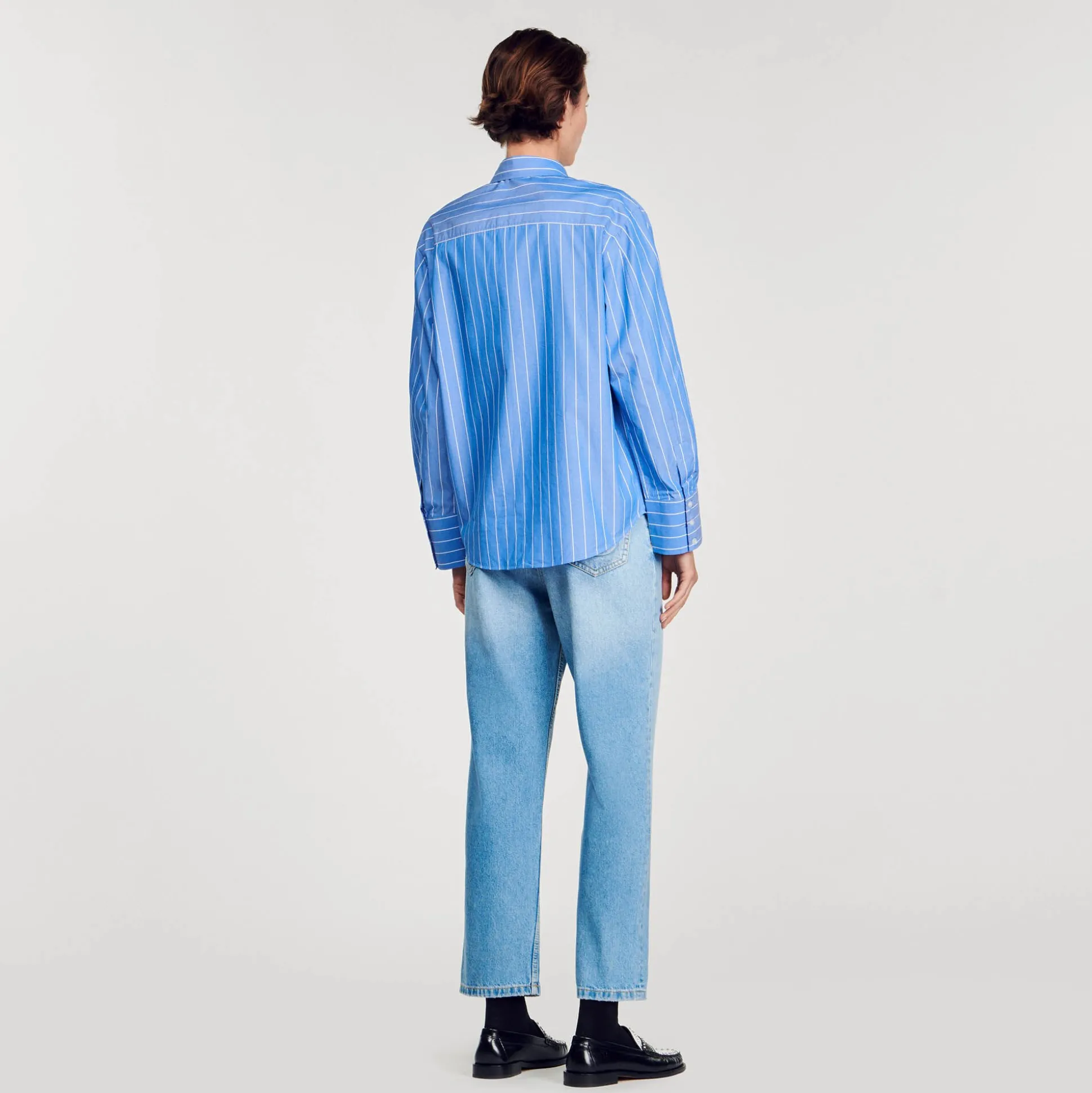 Chemise à Rayures Et Cœur Strassé