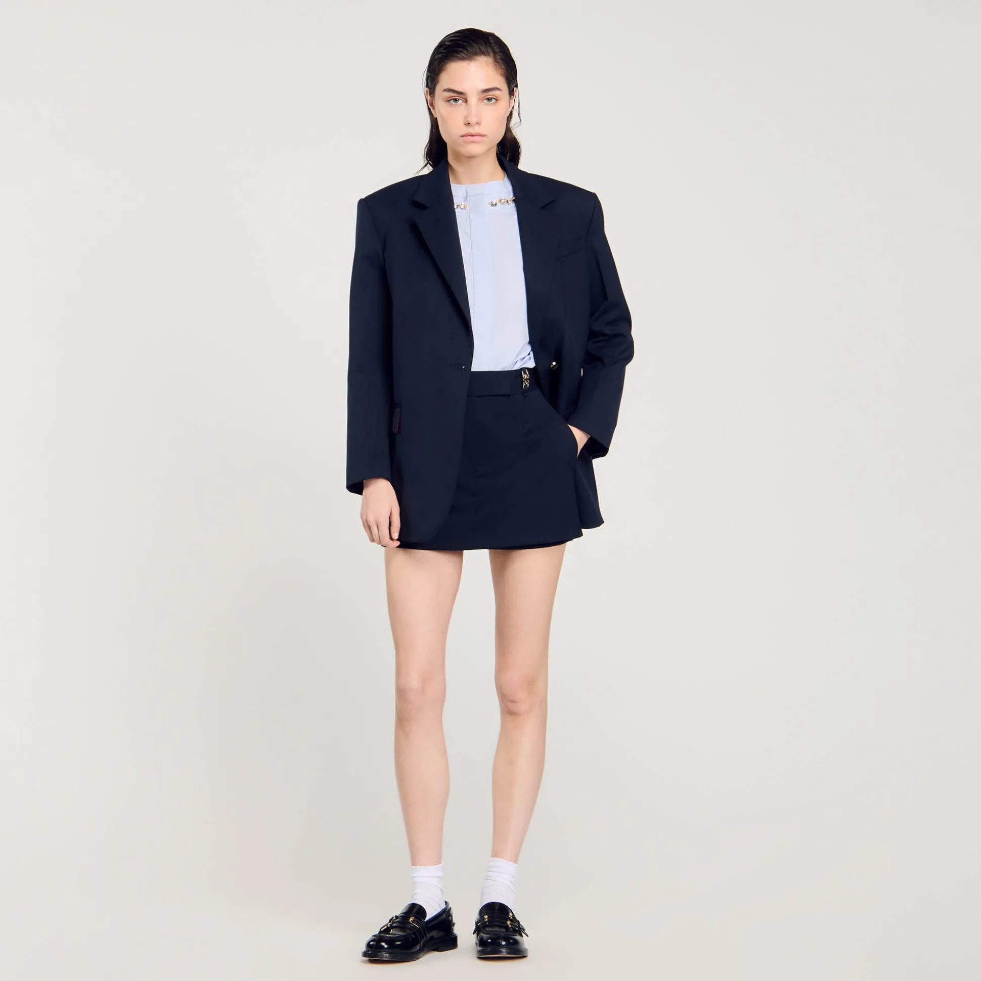 Chemise Courte à Col Bijou