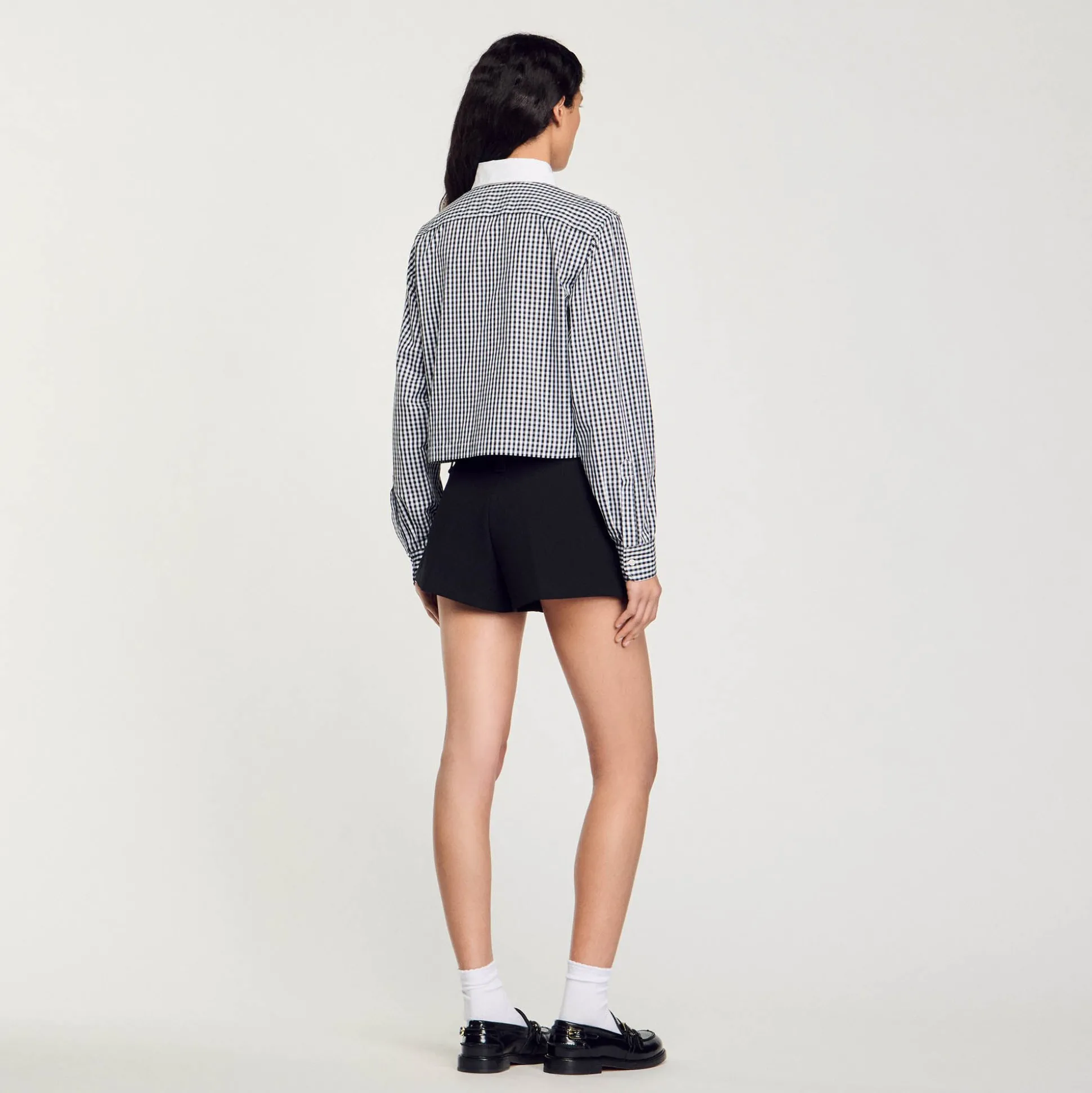Chemise Courte à Plastron Strassé