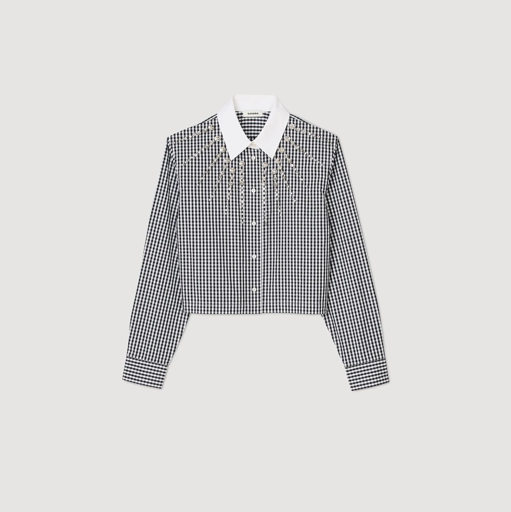 Chemise Courte à Plastron Strassé