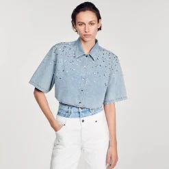 Chemise Courte Strassée