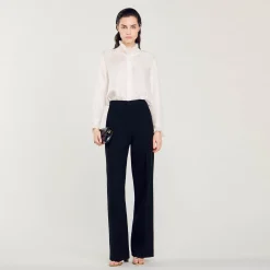 Chemise En Soie à Col Froncé