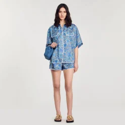 Chemise Large En Soie à Imprimé Fleuri