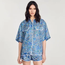 Chemise Large En Soie à Imprimé Fleuri