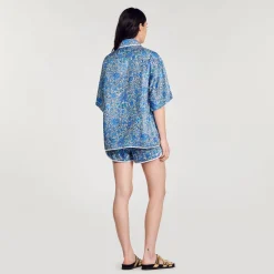 Chemise Large En Soie à Imprimé Fleuri