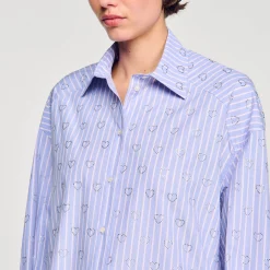 Chemise Ornée De Cœurs En Strass