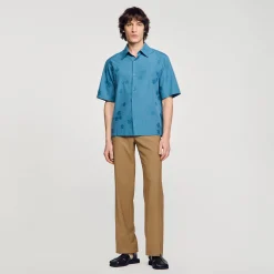 Chemise Oversize Jacquard Fleurs