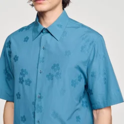 Chemise Oversize Jacquard Fleurs