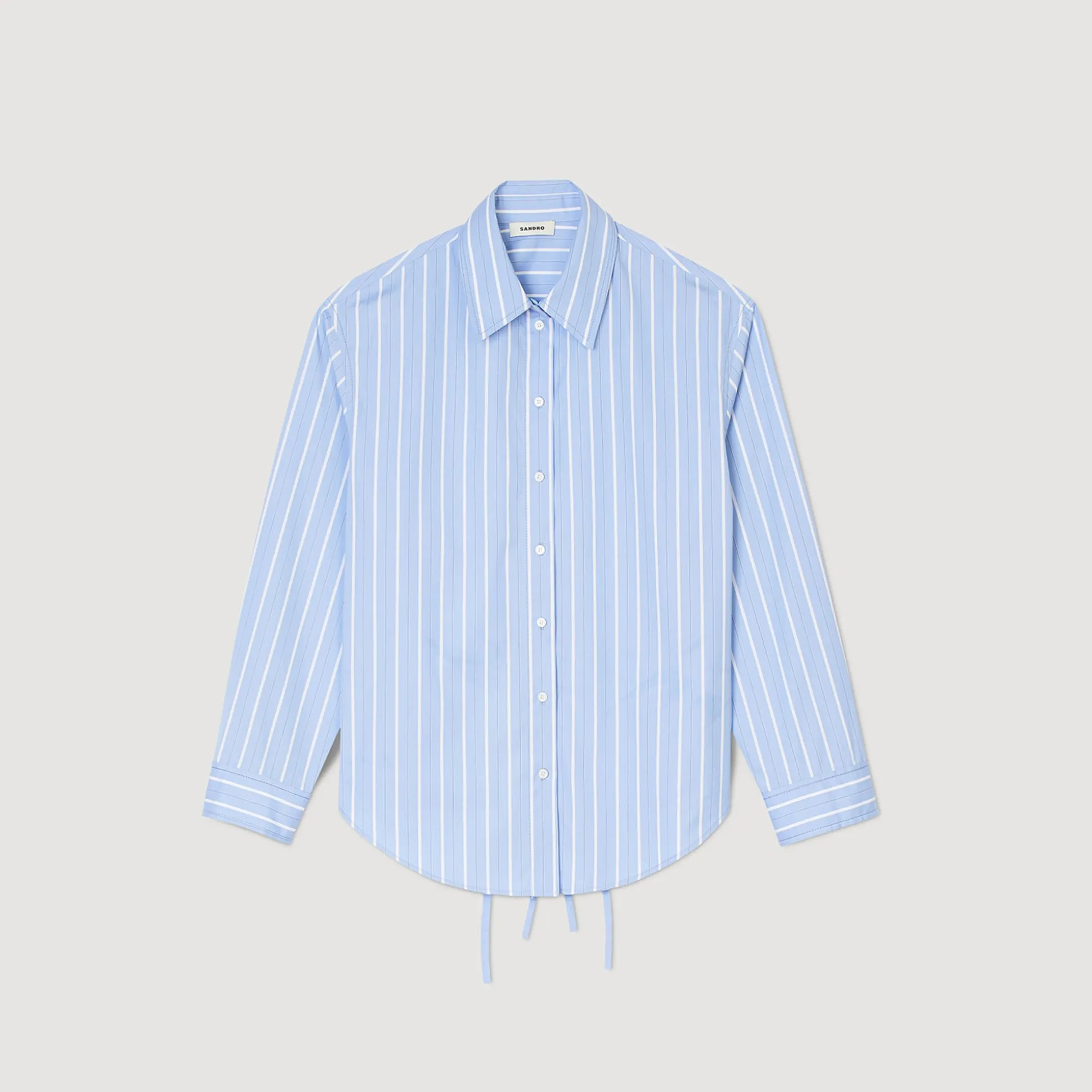 Chemise Rayée à Dos Ouvert En Dentelle